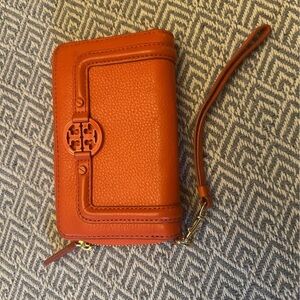 Tory Burch Vibrant Orange Wristlet